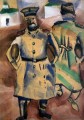 Soldaten mit Brot Aquarell und Gouache auf Karton Zeitgenosse Marc Chagall